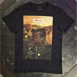 IT Chapter Two Derry TShirt Promo Pennywise Clown Black Tee Mens M Halloween 3D